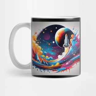 Beautiful Shuttle Design Blasting into Space Mug